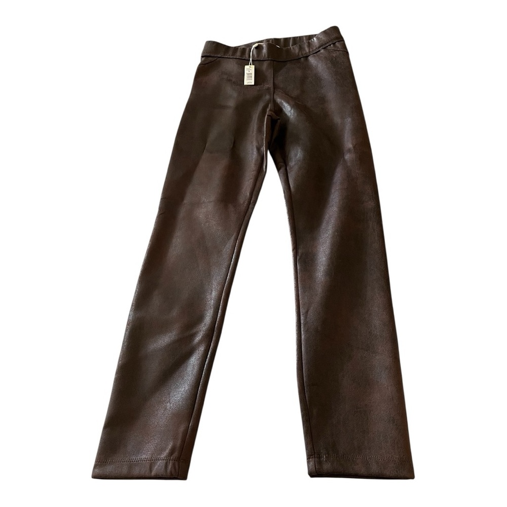 Max Studio Faux Leather‎ Pull-On Pants Dark Brown Size S NWT